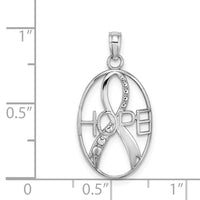 Load image into Gallery viewer, 14K White Gold Textured HOPE w/Ribbon Charm
