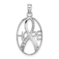 Load image into Gallery viewer, 14K White Gold Textured HOPE w/Ribbon Charm
