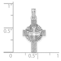 Load image into Gallery viewer, 14K White Gold Cut-Out Dove On Cross Charm
