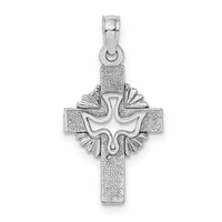 Load image into Gallery viewer, 14K White Gold Cut-Out Dove On Cross Charm
