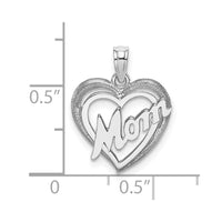 Load image into Gallery viewer, 14K White Gold MOM Inside Heart Charm
