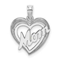 Load image into Gallery viewer, 14K White Gold MOM Inside Heart Charm
