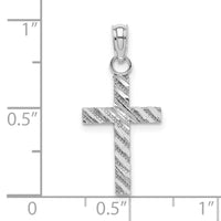 Load image into Gallery viewer, 14k White Gold D/C Cross Pendant
