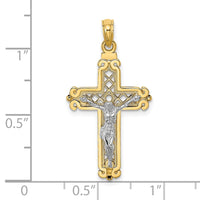 Load image into Gallery viewer, 14k Two-tone Fancy Crucifix Charm
