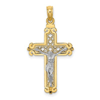 Load image into Gallery viewer, 14k Two-tone Fancy Crucifix Charm
