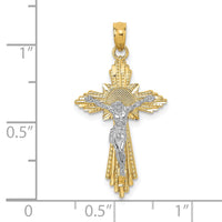 Load image into Gallery viewer, 14K Two-tone D/C Crucifix Pendant
