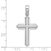 Load image into Gallery viewer, 14k White Gold Beveled Cross Charm
