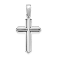 Load image into Gallery viewer, 14k White Gold Beveled Cross Charm
