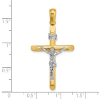 Load image into Gallery viewer, 14K Two-tone Polished Crucifix Charm

