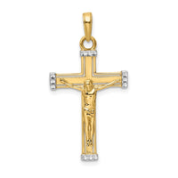 Load image into Gallery viewer, 14K w/Rhodium D/C Crucifix Pendant
