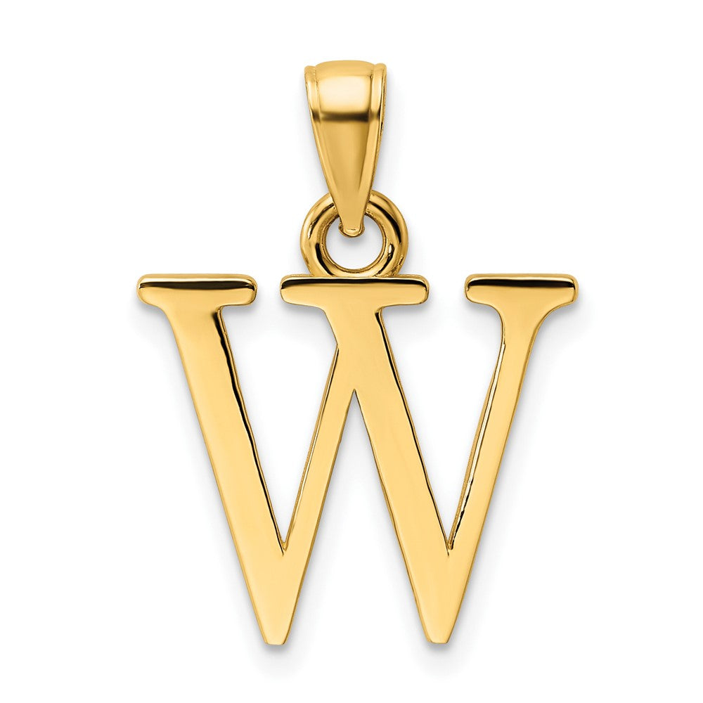 14K Polished Letter W Pendant