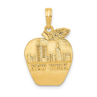 Load image into Gallery viewer, 14k Solid NEW YORK Skyline on Small Apple Pendant
