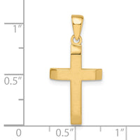 Load image into Gallery viewer, 14k Satin/Polished Beveled Small Latin Cross Pendant
