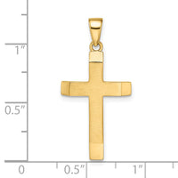 Load image into Gallery viewer, 14k Satin/Polished Beveled Medium Latin Cross Pendant
