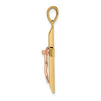 Load image into Gallery viewer, 14k Yellow and Rose Gold with White Rhodium Beveled Large Crucifix Pendant
