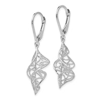 Load image into Gallery viewer, 14K White Gold Textured Leverback Earrings
