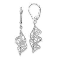 Load image into Gallery viewer, 14K White Gold Textured Leverback Earrings
