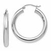 14K White Gold Polished Lightweight Hoop Earrings