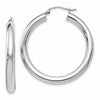 14K White Gold Polished Lightweight Hoop Earrings