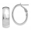 14K with White Rhodium Plating Polished Hoop Earrings