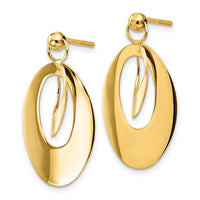 Load image into Gallery viewer, 14K Polished and Scratch Finish Oval Post Earrings
