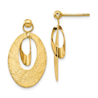 Load image into Gallery viewer, 14K Polished and Scratch Finish Oval Post Earrings
