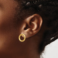 Load image into Gallery viewer, 14K Polished Circle Post Earrings
