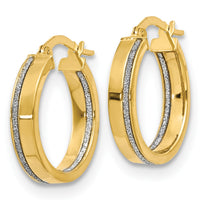 Load image into Gallery viewer, 14K Polished Glimmer Infused Hoop Earrings
