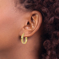 Load image into Gallery viewer, 14K Polished Glimmer Infused Hoop Earrings
