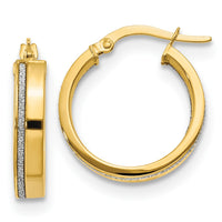 Load image into Gallery viewer, 14K Polished Glimmer Infused Hoop Earrings
