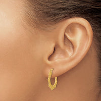 Load image into Gallery viewer, 14K Polished Fancy Pattern Hoop Earrings
