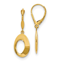 Load image into Gallery viewer, 14K Polished Hollow Circles Leverback Earrings
