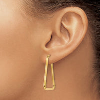 Load image into Gallery viewer, 14K Polished Geometric Shape Hoop Earrings
