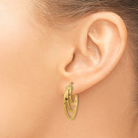 Load image into Gallery viewer, 14K Polished Fancy 3 Hoop Earrings
