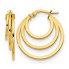 14K Polished Fancy 3 Hoop Earrings