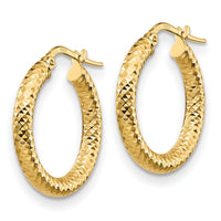 Load image into Gallery viewer, 14K 3x20 D/C Round Hoop Earrings
