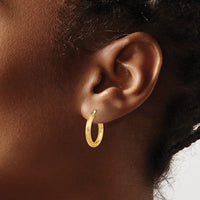 Load image into Gallery viewer, 14K 3x15 D/C Round Hoop Earrings
