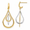 14K Two-tone Polished Post Dangle Earrings
