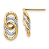 14K Two-tone Polished Circles Post Earrings