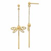 14K Polished Dragonfly Post Dangle Earrings