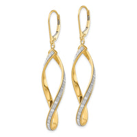Load image into Gallery viewer, 14K Glimmer Infused Twisted Leverback Earrings
