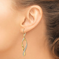 Load image into Gallery viewer, 14K Glimmer Infused Twisted Leverback Earrings
