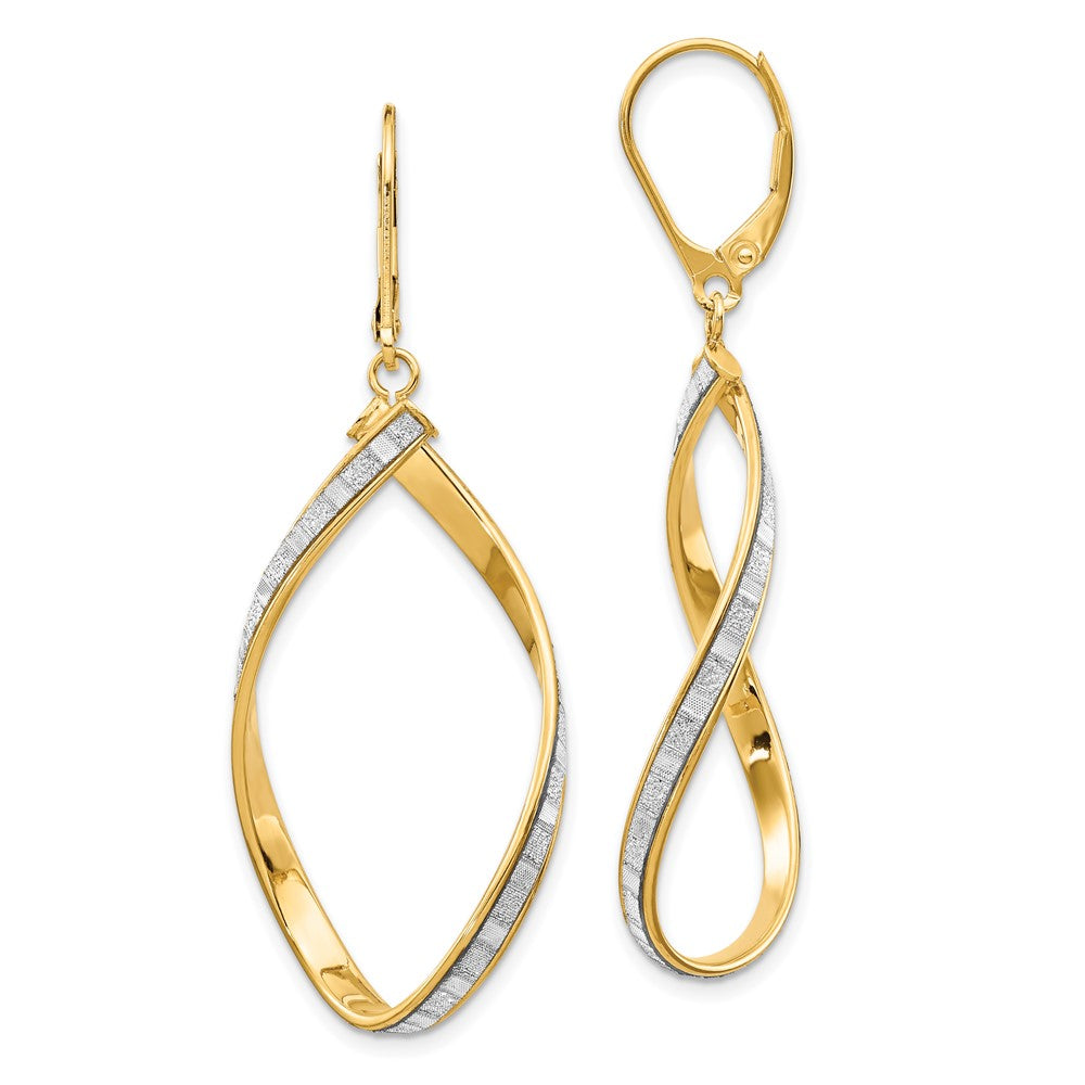 14K Glimmer Infused Twisted Leverback Earrings