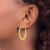 Load image into Gallery viewer, 14K Polished Fancy Hoop Earrings
