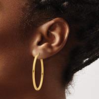Load image into Gallery viewer, 14K 2mm High Polished Oval Hoop Earrings
