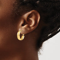 Load image into Gallery viewer, 14K 6mm High Polished Omega Back Hoop Earrings
