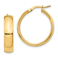 Load image into Gallery viewer, 14K 6mm High Polished Hoop Earrings
