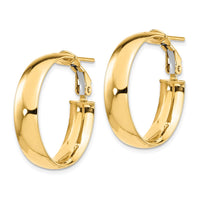 Load image into Gallery viewer, 14K 6mm High Polished Omega Back Hoop Earrings
