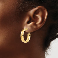 Load image into Gallery viewer, 14K 6mm High Polished Omega Back Hoop Earrings
