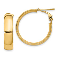 Load image into Gallery viewer, 14K 6mm High Polished Omega Back Hoop Earrings
